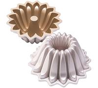 Erreke Cake Pan, Oven Baking Mould, Double-Layer Non-Stick Cake Tin, Durable Cast Aluminium Savarin Pan for Even Baking, Ideal for Pastries, Flan, Pudding & Jelly, 24 cm, 2.5 litres, Flare Design