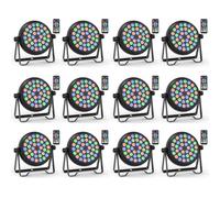 Erreyht 12PCS RGB 36 LED Par Lights, 36W Stage Light with Remote Control and 4 Control Modes, LED Par Can Lights for Christmas Halloween Disco Show Concerts Party