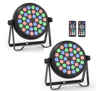 Erreyht 2 PCS RGB 36 LED Par Can Lights, 36W LED Stage Light with Remote Control and 4 Control Modes, Disco Lights for Parties Christmas Halloween Show Concerts