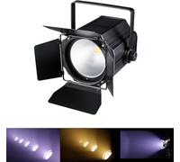 Erreyht 200W COB Stage Light with Barn Doors, 2 in 1 Warm White & White LED Par Spotlight 3500~7500K DMX/Master-Slave Disco Light for Party DJ Drama Church Concert Wedding
