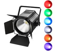 Erreyht 200W LED Par COB RGBWA+UV Stage Lights with Adjustable Barn Doors, Warm-Cold White Strobe Lighting DMX512/Auto/Sound Disco Light for Party DJ Drama Exhibition Concert Wedding