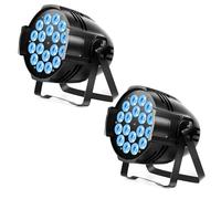 Erreyht 2PCS 18 LED Par Stage Lights, 200W RGBW 4 in 1 Spotlights Disco Light with DMX512/Sound Activated, Stage Lighting Effect for Concert Live Show Club Party Wedding Halloween Christmas