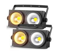 Erreyht 2PCS 200W COB Stage Lights, Cold/Warm White 2 in 1 LED Par Effects, Stage Par Can with D- MX8CH for Church Disco Wedding Audience Lighting Party Halloween Christmas