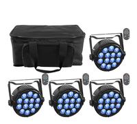 Erreyht 4 x 84W LED Par Can Lights with Bag and Remote Control, 14 LED RGBW Stage Light DMX512 Disco Light Strobe Lighting for DJ Party Show Bar Halloween Christmas