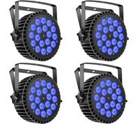 Erreyht 4PCS 10Wx18 LED Par Stage Lights, RGBW Uplight Stage Lighting Effect by DMX and Sound Activated Control Wash Light for Wedding Parties Church Club DJ Live Show