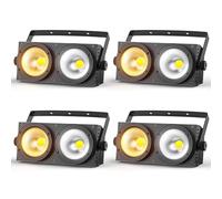 Erreyht 4PCS 200W COB Par Light, Cold/Warm White 2 in 1 Light Effects, Stage Light with D -MX 8CH for Church Disco Wedding Audience Lighting Party Halloween Christmas