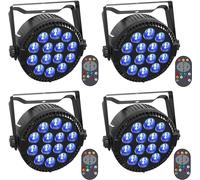 Erreyht 4PCS 84W RGBW LED Par Light, 14 LED Effect Stage Lighting with DMX512/ Sound/Auto/Remote Control/Master-Slave, Strobe Light for DJ, Party, KTV, Theatre, Auditorium, Bar, Concert