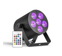 Erreyht 60W Rechargeable LED Par Light, RGBW UV 6 LED Stage Lights Uplight with Remote Control DMX512 Stobe Lighting for DJ, Disco, Party Wedding, Outdoor, Bar