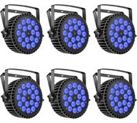 Erreyht 6PCS 10Wx18 LED Par Stage Lights, RGBW Uplight Stage Lighting Effect by DMX and Sound Activated Control Wash Light for Wedding Parties Church Club DJ Live Show