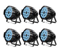 Erreyht 6PCS 200W RGBW 4 in 1 Stage Lights, 18 LED Par Spotlights Disco Light DMX512/Sound Activated Stage Lighting Effect for Concert Show Bar Club Party Wedding Halloween Christmas