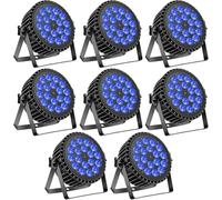 Erreyht 8PCS 10Wx18 LED Par Stage Lights, RGBW Uplight Stage Lighting Effect by DMX and Sound Activated Control Wash Light for Wedding Parties Church Club DJ Live Show