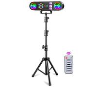 Erreyht DJ Lights with Stand，5 in 1 Party Bar Light Set with Disco Ball Colorful Par Light Blacklight Strobe Effects Sound Activated Remote Control for Indoor Club Band Show Gig Wedding