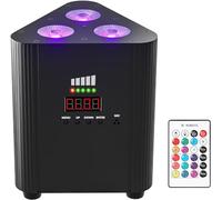 Erreyht RGBW LED Par Light Rechargeable 4400mAh Battery Stage Light Support Remote/DMX Control, Wireless Party Lights with Charging Indicator for Disco DJ Wedding Banquet Drama Show