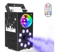 Erreyht Smoke Machine, 700W Fog Machine, 9 LED Lights with Disco Ball, Remote Control with Strobe, Auto, Single Color, Smoke Mode for Party Christmas Halloween DJ Stage Effect