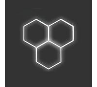 ERRFGHY Hexagon Garage LED Lights 6500K IP54 13400LM/12600LM 112W/105W Workshop Honeycomb Working Garage Lamp Easy to Install for Workshop Basement Gym Office Auto Shop 3HEX-A