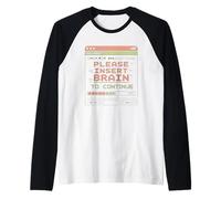Error 404 Brain Not Found Please Insert Brain Raglan Baseball Tee