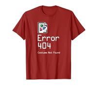 Error 404 Costume Not Found Funny Geek Halloween Costume T-Shirt, Men, Cranberry Red, Medium