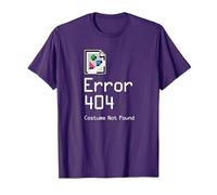 Error 404 Costume Not Found Funny Geek Halloween Costume T-Shirt, Men, Purple, 3X-Large