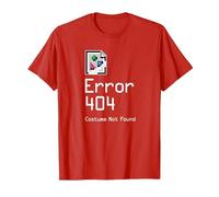 Error 404 Costume Not Found Funny Geek Halloween Costume T-Shirt, Men, Red, 3X-Large