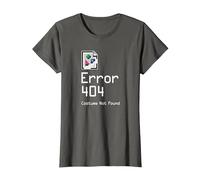 Error 404 Costume Not Found Funny Geek Halloween Costume T-Shirt, Women, Asphalt Grey, Large