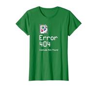 Error 404 Costume Not Found Funny Geek Halloween Costume T-Shirt, Women, Kelly Green, Medium