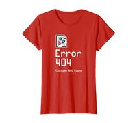 Error 404 Costume Not Found Funny Geek Halloween Costume T-Shirt, Women, Red, X-Small