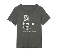 Error 404 Costume Not Found Funny Geek Halloween Costume T-Shirt, Women's Plus, Asphalt Grey, 2X