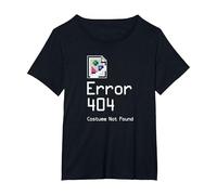Error 404 Costume Not Found Funny Geek Halloween Costume T-Shirt, Women's Plus, Black, 3X