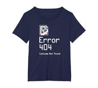 Error 404 Costume Not Found Funny Geek Halloween Costume T-Shirt, Women's Plus, Navy Blue, 3X