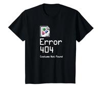 Error 404 Costume Not Found Funny Geek Halloween Costume T-Shirt, Youth, Black, Medium