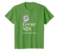 Error 404 Costume Not Found Funny Geek Halloween Costume T-Shirt, Youth, Grass Green, X-Small