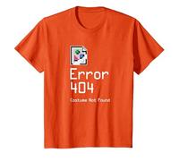 Error 404 Costume Not Found Funny Geek Halloween Costume T-Shirt, Youth, Orange, X-Small