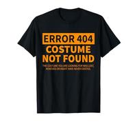 Error 404 Costume Not Found Matching Funny Lazy Halloween T-Shirt