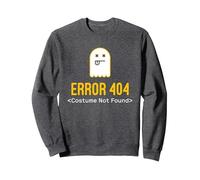 Error 404 Costume Not Found Sweatshirt, Adult Unisex, Dark Heather Grey, XX-Large