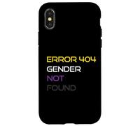 Error 404 Gender Not Found Nonbinary Pride Non-Binary Flag Case for iPhone X/XS