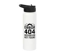 Error 404 Motivation Not Found Funny Office Humor Stainless Steel Insulated Water Bottle