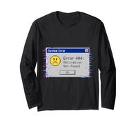 Error 404 Motivation Not Found Retro Glitch Humor Long Sleeve T-Shirt