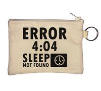 Error 404 Sleep Not Found Key Chain Coin Purse Beige