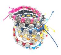 ERRORY 12 Pcs Benedictines Medals Wristbands Spiritual Bracelets Handwoven Bangles Unisex Adjustable Wristchains Jewelry Wristband