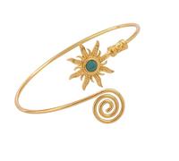 ERRORY Adjust Vintage Sun Arm Band Featuring Turquoise Stone for Long Time Use Metal Construction Retro Arm Rings