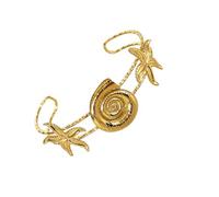 ERRORY Adjustable Starfishes Shell Sun Stainless Steel Statement Open Bangle Accessory for Women Girls Sea Theme Stainless Steel