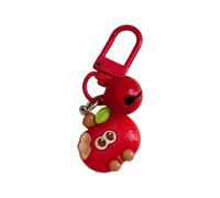 ERRORY Animated Bitten Fruit Keyring Featuring Playful Bells Sound Colorful Resin Accessory For Keys Backpacks Vibrant Cartoon Keychain With