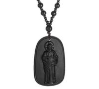 ERRORY Artisanal Buddhas Talismans Necklace in Elegant Simulated Jades Valuable Stone Protective Amulet for Peace and Guidance Buddhist Protective Necklace
