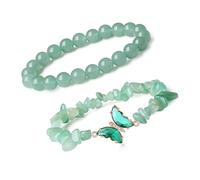 ERRORY Beautiful Butterfly Natural Gemstones Beaded with Crystal Pendant Charm for Women Crystal