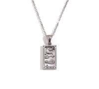 ERRORY Classical Unisex Tarot Card Necklace Stainless Steel Square Pendant Neck Chain with Mystical Charm Design Spiritual Charm Neckwear