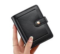 ERRORY Compact Women's Wallet with Keychain Zippered Coin Pocket and Clear Window Purse Card Holder for Daily Use Credit Card Holder