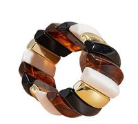 ERRORY Contemporary Art Inspired Clumpy Chain Bangle Flexible Outfit Augmenter for Elegant Women Uneven Wide Chain Bangle