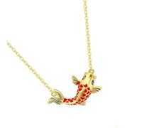 ERRORY Delicate Alloy Fish Necklace Adjustable Length Neckchain Accessory for Casual Outings and Special Occasions Good Luck Charm Jewelry