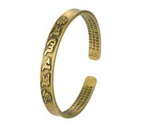 ERRORY Elegant Copper Six Word Cuff Chain Wrist Chain with Open Design and Spiritual Scripture Carvings Cultural Wristlet