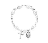 ERRORY Elegant Imitation Pearls and Crucifix Chain with Retro Design for Versatile Occasion Use Commute Casual Party Crucifix Pearls